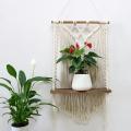 Macrame Wall Hanging Shelf for Plant Pot, 1 Tier Shelf for Home Decor