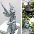 Fairy Statue Garden Ornament Resin Craft Home Outdoor Decoration-a