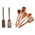 Cooking Utensils Set Wooden Cooking Tools Wood Spatula and Spoons