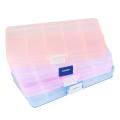 4 Packs (4 Colors) Plastic Storage Box (15 Compartments)