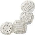 Coasters for Coffee Table, 4 Pack Macrame Coasters for Furniture