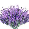 8 Bundles Artificial Lavender Fake Flowers No Fade Faux Plants Purple