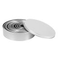 Stainless Steel Edge Round Cookie Cutter Set 12 Pieces Ring Sizes