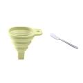 Silicone Folding Telescopic Long Collapsible Style Funnels Green