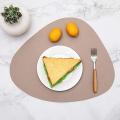 Set Of 6 Triangle Oval Leather Place Mats Washable Place Mats F