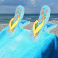 4 Pack Beach Towel Clips Plastic, Cute Slippers Sunbed Beach Pegs