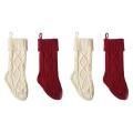 4pcs Large Christmas Socks Woven Holiday Party Classic Decoration