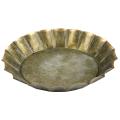 Antique Metal Tray Ribboned Round Iron Tray Rustic Retro Tray-l