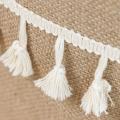 Foldable Braided Jute Cloth Basket Cotton Linen Dirty for Home Grey