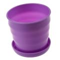 Plastic Round Flower Plant Pot Planter Holder Purple