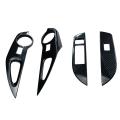 For Toyota Corolla Cross Car Window Lift Switch Cover Carbon Fiber