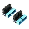 2pcs Usb 3.0 20pin Male to Female Extension Adapter for Motherboard