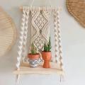 Boho Wall Hanging Shelf Handmade Tassel Tapestry Rack for Home Decor
