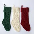 Christmas Stocking Knitted Wool Home Decoration, Green