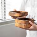 2pcs Walnut Wood Plate Japanese Tray Tableware Household - Square