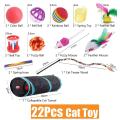22 Pcs Cat Toys Interactive for Indoor Cats Tunnel Mouse Kitten