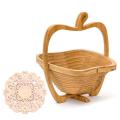Wooden Collapsible Apples Shape Basket Vegetable Storage Tools