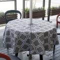 59 Inch Outdoor Tablecloth with Zipper Umbrella Hole for Patio Garden
