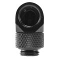 12.9mm G1/4 Thread 90 Degree Rotary Tube Connector Fitting Black