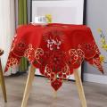 Christmas Embroidered Hollow-out Round Tablecloth,for Banquet Events