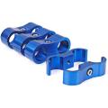 4pc 6an Hose Separator Clamp Adapter for 3/8 Fuel Line,oil Line,blue