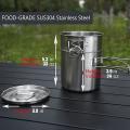 2pcs Camping Cups and Mugs Pot Stainless Steel Outdoor-cookware-set