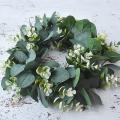 12.9inch Artificial Green Leaves Wreath for Wall Window Wedding Decor