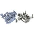 20 Pcs Gray Plastic Car Trim Clips Rivet Fastener 6mm Hole 26mm Head