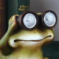 Garden Statues Frog Decor Sculptures with Led Lights Solar Lights B