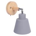 Wooden Wall Lamp for Bedroom Corridor with Zip Switch Freely(grey)