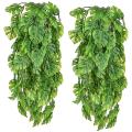 2 Pcs Artificial Hanging Plants Fake Vine Uv Resistant Plants Greeny