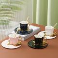 Ceramic Star Moon Coffee Cup and Saucer with Spoon Water Drinks Cup C