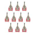 10 Pieces Of Toggle Switch On-off-on 3 Position Toggle Switch Dpdt
