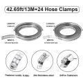 2 Rolls Hose Clamps Stainless Steel Band Hose Clamps 24 Adjustable