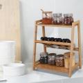 2 Layers Bamboo Storage Rack Kitchen Spice Jar Stand Seasoning