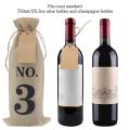 10pcs Burlap Wine Bags with Tags for Christmas Wedding Decoration