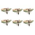 6pcs Napkin Buckle Alloy Green Insect Dragonfly Napkin Ring