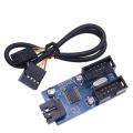 Male 1 to 2 Female 9pin Usb Header Extension Cable Card Hub Adapter