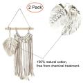 2 Pack Small Macrame Wall Hanging Decor, Leaf for Apartment Bedroom