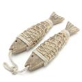 Retro Old Wall Hanging Ornaments Wooden Antique Carved Fish Skewers
