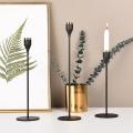 Modern Gold with Black Metal Candle Holders Wedding Home Decor,b