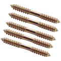 M8x70mm Double Ended Wood to Wood Furniture Fixing Dowel Screw 15pcs