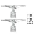 1pair Double Floor Longboard Trucks 6.25inch Skateboard,silver Shr90a