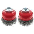 2.5 Inch Crimped Wire Brush for Grinders,wire Cup Brush,2 Pack,red