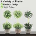 Fake Plants and Flowers Set Of 3-lifelike Faux Plants for Home Green