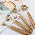 Measuring Spoons Set Wood Handle Stainless Steel Measuring Scoop 1