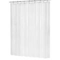 180x180cm Peva Waterproof Shower Curtain Transparent White with Hooks