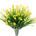 4 Pcs Artificial Flowers Outdoor Yellow Plants Plastic Greenery Decor