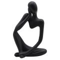Decoration Resin Abstract Sculpture Black for Home Office Decoration