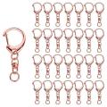 50 Pcs Rose Gold Keychain, with Chain and Jump Rings, for Craft